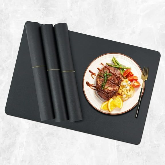 AMI PARTS Table Placemats Mats Set of 4 Leather Heat-Resistant Waterproof Oil-Proof for Dining Room Table
