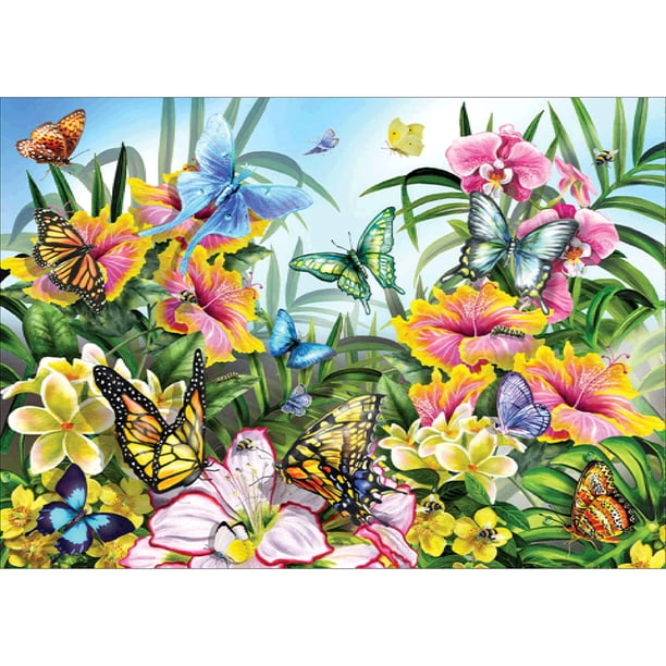Taladro diamante pintura (DE2852) 5D DIY flor completa mariposa punto de cruz bordado 50x70cm Hugtrwg Para estrenar