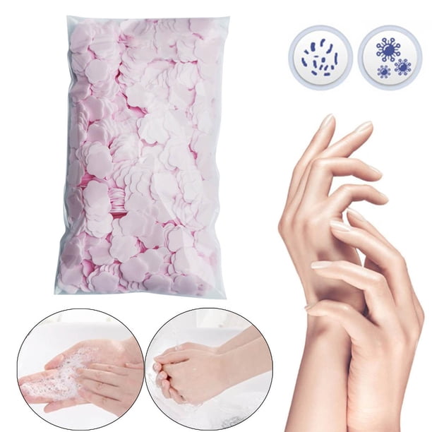 Mini papel de jabón de 1000 piezas, tabletas de jabón para lavarse las manos, rebanada perfumada para niños, espuma rápida, portátil para actividades Rosa Baoblaze Papel Jabon
