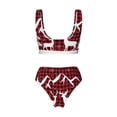 thumbnail image 5 of Daiia Christmas Buffalo Plaid Women's Bikini Set Two Piece Swimsuit High Waisted Bikini Adjustable Straps Bikini Perfect for Beach, Pool, and Summer Vacation-Small, 5 of 9