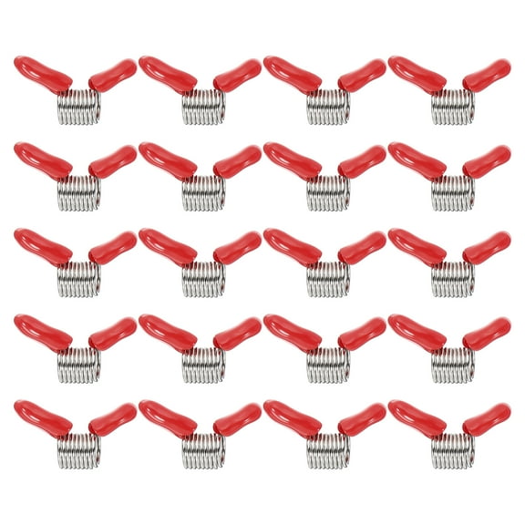 Uxcell Bead Stopper, 20 Pcs 0.28" Dia Bead Wire End Bead Clamps with Handle, Red