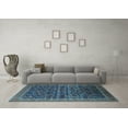 thumbnail image 3 of Ahgly Company Indoor Square Oriental Light Blue Traditional Area Rugs, 7' Square, 3 of 4