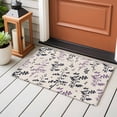 thumbnail image 4 of Purple Grey Botanical Entryway Rug 2'x3'&nbsp; Non Slip Front Door Mats, Rustic Country Spring Floral Summer Leaf Entrance Rugs Indoor Outdoor Carpet, Floor Mats Small Area Rug for Bedroom Kitchen, 4 of 8