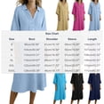 thumbnail image 3 of BUIGTTKLOP Cotton Linen Midi Dresses for Women 3/4 Sleeve Sundress Button up V Neck Loose Fitted Flowy Summer Dress, 3 of 6