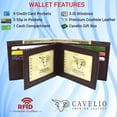 thumbnail image 2 of Mens Wallet RFID Genuine Leather Bifold Wallets For Men, 3 ID Windows 12 Card Holders Gift Box Brown, 2 of 8