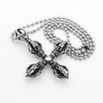 thumbnail image 3 of Collar con colgante en forma de cruz Zulema Vajra Dorje Acero Inoxidable 2 piezas, 3 of 8