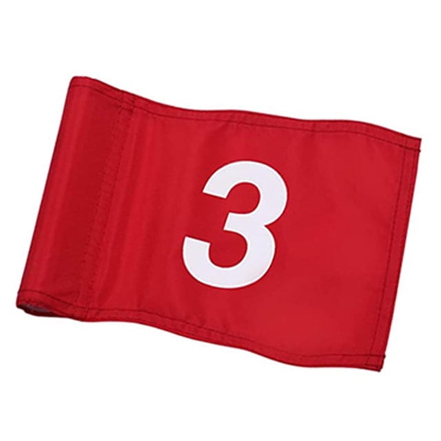 Langgg Drapeaux Rouges pour Intérieur et Extérieur Drapeau de Numéro Léger Options de Rangement Faciles pour Entraînement de Golf Drapeau de Golf Rouge No.3