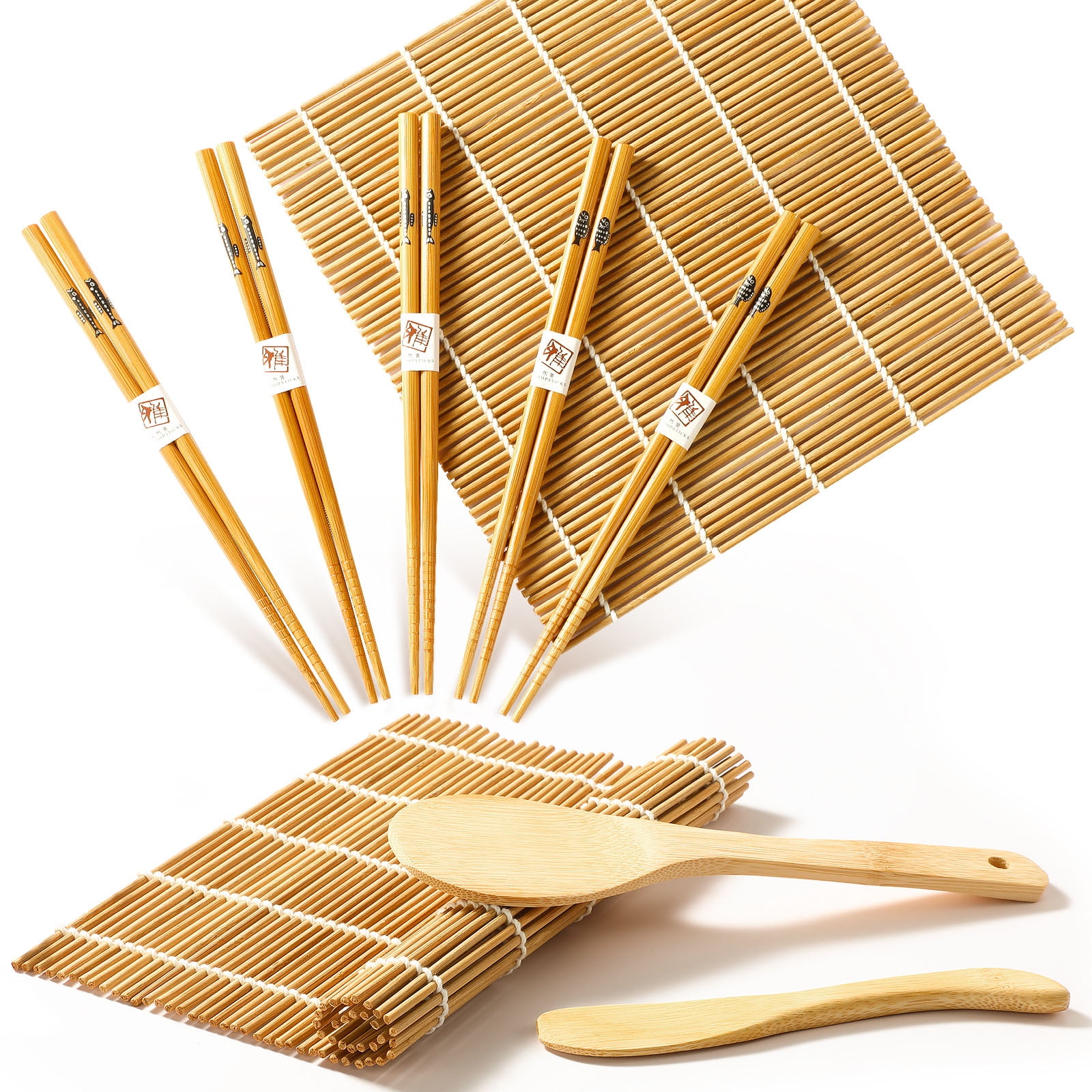 TIMDAM Sushi Making Kit for Beginners, All in One Sushi Maker Set with  Sushi Mats Bamboo Roller, Sushi Bazooka, Chopsticks, Paddle, Spreader,  Sushi