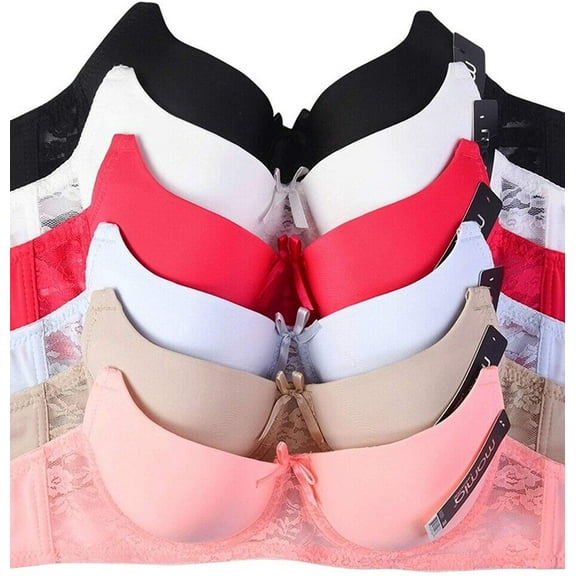 6 Pieces Women Basic Everyday Bra A/B/C (38B)