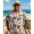 thumbnail image 2 of COOFANDY Men' Hawaiian Shirt Tropical Floral Short Sleeve Button-Down Casual Beach Shirt for Vacation, 2 of 6