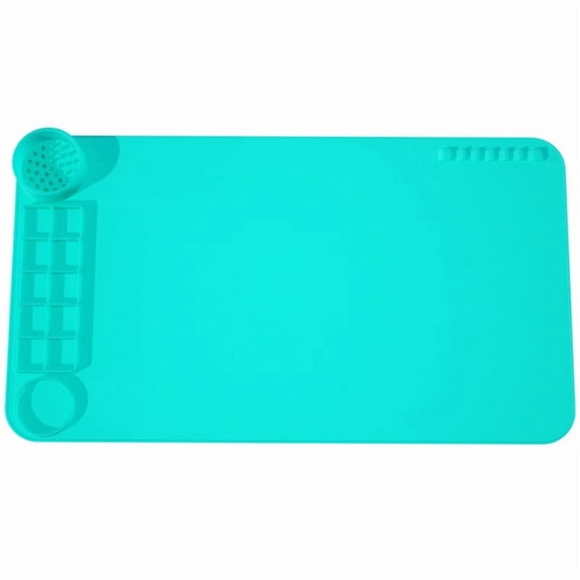 Painting Mat with Spill-Rim Cup Washable Reusable Multi-Purpose Crafting Surface for Artists and Hobbyists 1-Pack