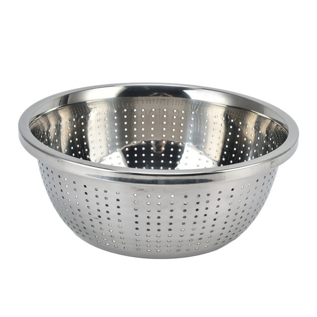 Stainless Steel Colander, Multifunction Kitchen Strainer With Drain Holes Durable Vegetable Washing Basket For Kitchen Household