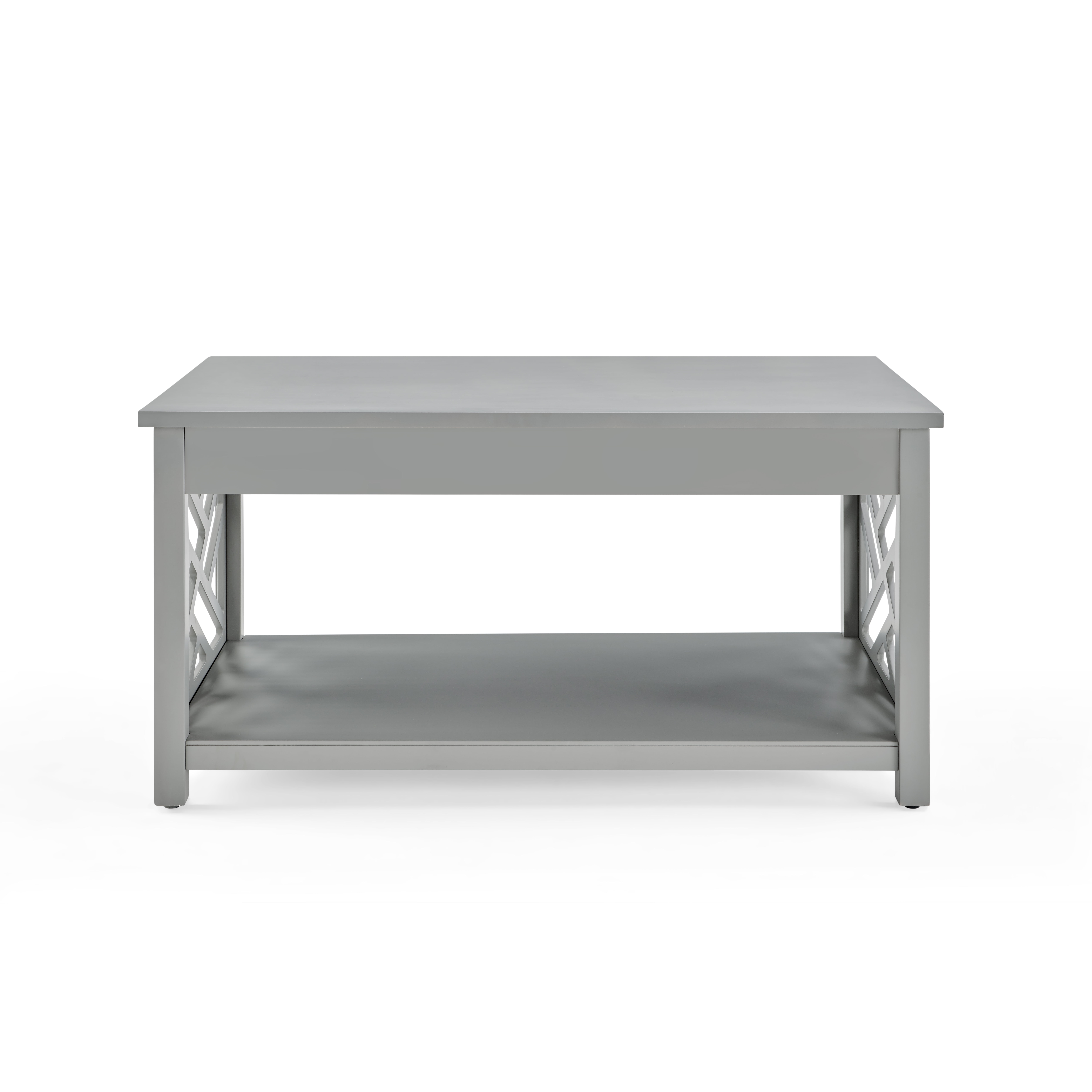 Alaterre Furniture Coventry 36 in. Coffee Table and End Tables Set of 3, Living Room Furniture Collection with Storage, Gray