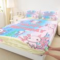 thumbnail image 3 of Manfei Axolotl Twin Sheet Sets,Happy Birthday Bedding Twin Size,Sealife Water Plants Bed Sheets Set Twin Size,Breathable Bedroom Decorative,4 Pieces, 3 of 7