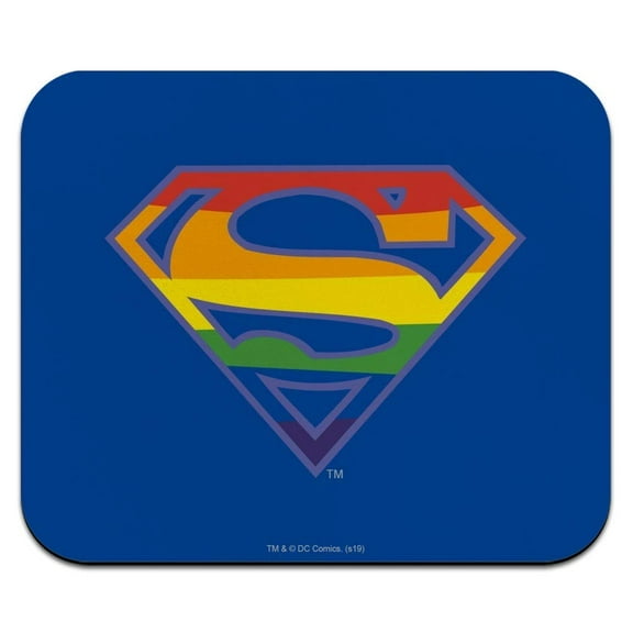 Superman Rainbow Shield Logo Low Profile Thin Mouse Pad Mousepad