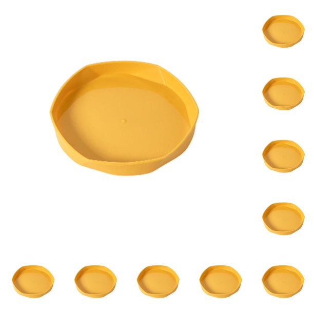 Injueey Bandeja de flores Platillo para plantas Dureza decorativa A prueba de golpes Hogar Atractivo DIY Prop Decoraciones Conveniencia Stand Amarillo 10piezas