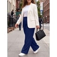 thumbnail image 5 of Gleelist Women's Plus Size Dress Pants High Waist Wide Leg Work Pants Flowy Business Casual Palazzo Slacks Trousers with Pockets(XL-5XL), 5 of 6