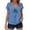 Light Blue, variant on ClodeEU Women's V Neck Short Sleeve Tie Front Blouse,Casual Everyday Vacation Shirt Army Green,Women's Plus L