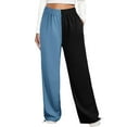 thumbnail image 2 of Baberdicy Jogger Sweatpants Print High Sweatpants Waist Pants Bottom Pockets Fit Jogger Sporty Trousers Athletic Women's Pants Wide Leg Pants A-Blue, 2 of 6