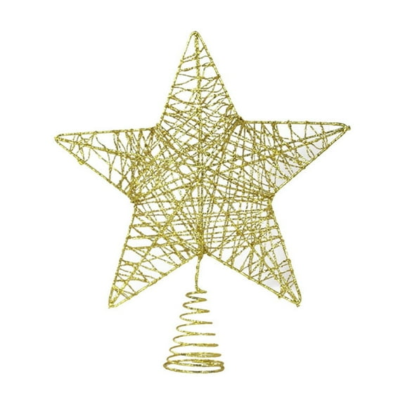 Uutvmp Christmas Tree Topper, Glittered Star with Hollow Design, Tree Topper Star for Mas Tree Decorations Holiday Party Home Indoor Bar Shop Office