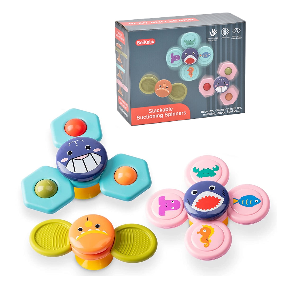 Bath Toys for Toddler 1, 2 Year Old Boys Girls, Baby Bathtub Toys Spinner Toys for Kids