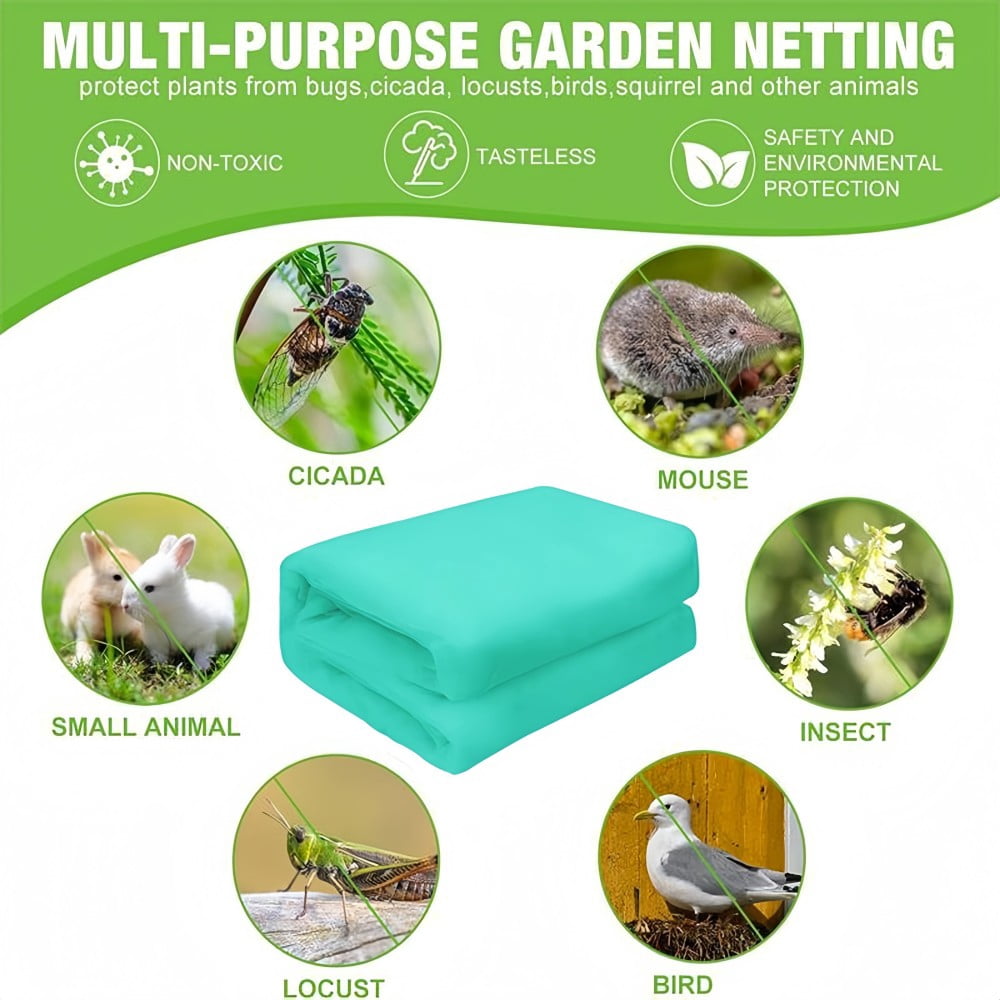 10x33FT Garden Netting Mesh Insect Bird Barrier Ultra Fine Mosquito Net Vegetable Fruit Plant Protection for Garden Patio Pests Bugs Plant Covers