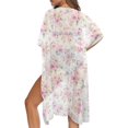 thumbnail image 5 of HELLHERO Vacation Vibe Beach Cover Up for Summer High Quality Fabrics Casual Bathing Suit Cover Up Pink Roses Pattern, 5 of 6