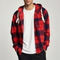 thumbnail image 4 of FDGIU Men's 2025 Flannel Lined Plaid Jacket - Button Down Hooded Flannel, Winter Workwear with Fleece Lining, Outdoor Shirt Coat, 4 of 7