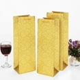 thumbnail image 4 of 8 Pcs Wine Gift Bags Gold, Single Bottle Paper Wine Bag Bulk for Party, Shopping, Retail Merchandise(11.5x9x35cm), 4 of 7