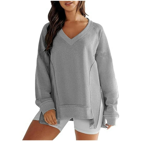 Giftesty Womens Shirts Womens Fall Oversized Sweatshirts Crewneck Fleece Casual Fashion Pullover Sweaters Outfits Sweatshirt