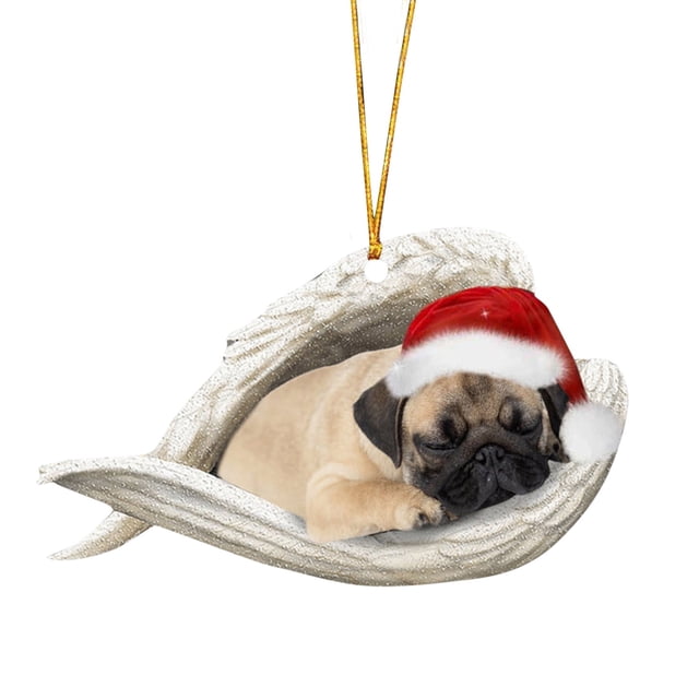 Hangs Sleeping Angel Dog Christmas Pendant Cartoon Decoration for Tree Home Festive Unique Design for Holiday Celebration