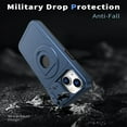 thumbnail image 5 of AUshell for iPhone 15 Plus Case, Slide Camera Window Compatible wth MagSafe Rotating Kickstand Ring Silicone Military-grade Drop Resistant for iPhone 15 Plus Magnetic Shockproof Shell, Blue, 5 of 6