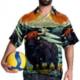 thumbnail image 4 of Yak Men's Hawaiian Button Down Printed Short Sleeve Summer Beach Shirts, 4 of 6