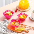 thumbnail image 6 of 50 Pcs Square Plastic Serving Bowls Disposable Snack Salad Bowl Small Party Candy Bar Containers Taco Bar Serving Dishes for Buffet Chips Fruit(8 oz,Rose Red), 6 of 13