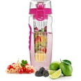 thumbnail image 2 of Imountek Fruit Infuser Water Bottle - 32 oz Large Leakproof Tritan Sport Bottle with Flip Top Lid, Pink, 2 of 7