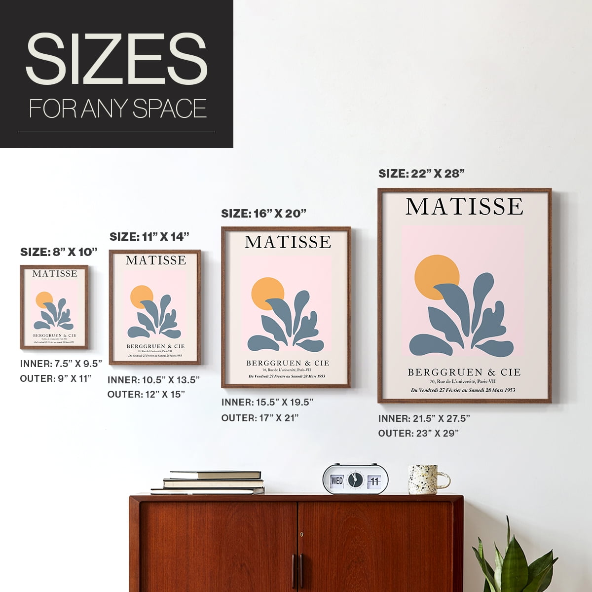 Matisse DVIII Framed Print in Brown Solid Wood Framed Print No Nail Hanging