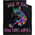thumbnail image 4 of Just a Girl Who Loves Horses Blanket Soft Fluffy Lightweight Cozy Fuzzy Throws for Couch Bed Birthday Gift Friends Girls Boys All Seasons Non-Shedding Fluff 50"x60" for Teen, 4 of 6