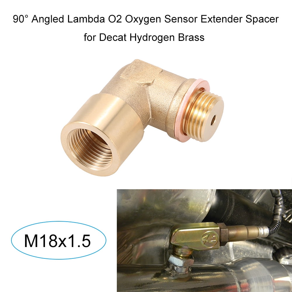2PCS O2 Oxygen Sensor Extender Extension Spacer M18 x1.5 90-Degree Iron Adapter 
