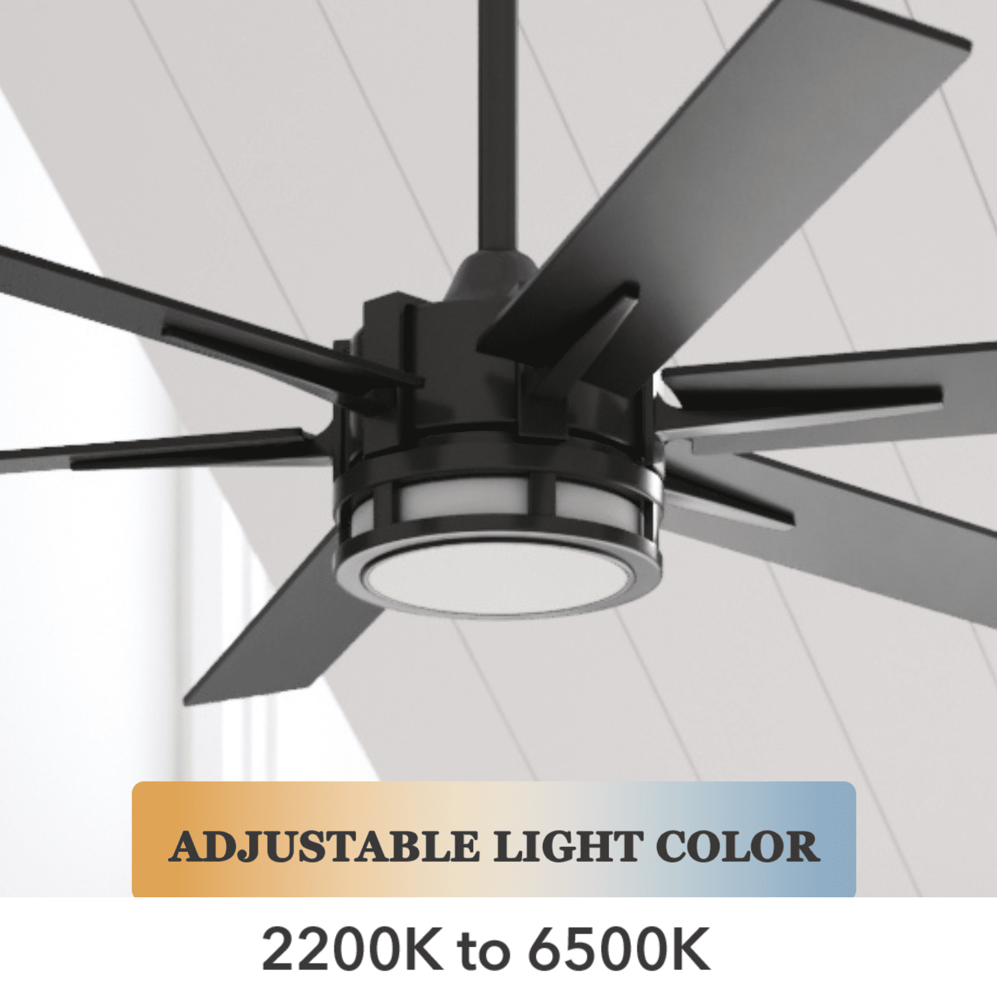 Better Homes & Gardens 56" Black Indoor Ceiling Fan with Color Changing Light, 6 Blades, Remote & Reverse Airflow