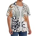 thumbnail image 2 of Gukieu Tropical Leaves Print Men's Short-sleeved Shirts, Button-down Pocket Shirts, T-shirts, Beach Vacation Travel Summer Clothing-XX-Large, 2 of 5