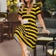 thumbnail image 3 of Balery Bee Stripe Vestidos sueltos de manga corta para mujer, vestidos de verano 2025, vestidos casuales de corte A con vuelo., 3 of 6