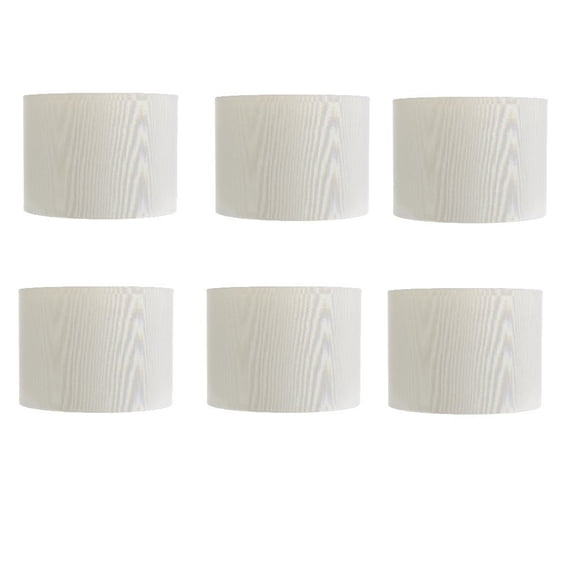 White Silk 5.5 Inch Retro Barrel Drum Clip On Chandelier Lampshades (Set of 6)