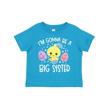 

Inktastic Easter I m Gonna Be a Big Sister with Purple and Pink Eggs Gift Toddler Toddler Girl T-Shirt