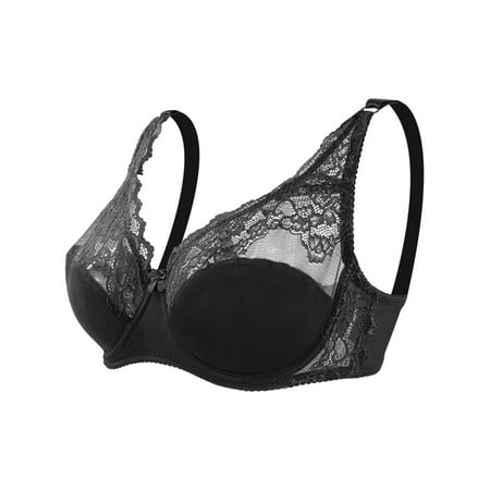 

Paille Ladies Underwired U Shaped Bralette Lightweight Daily Wear Bralettes Lace Work Black 44/100CD