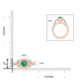 thumbnail image 5 of Angara Natural 0.75 Ct. Emerald with Diamond Halo Ring in 14K Rose Gold for Women (Ring Size: 8.5), 5 of 10