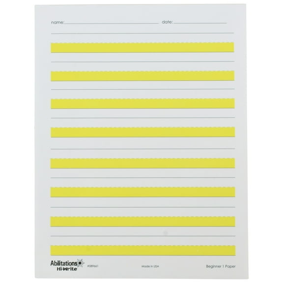 Abilitations Hi-Write Beginner Paper, Level 1, Pack of 100 Sheets