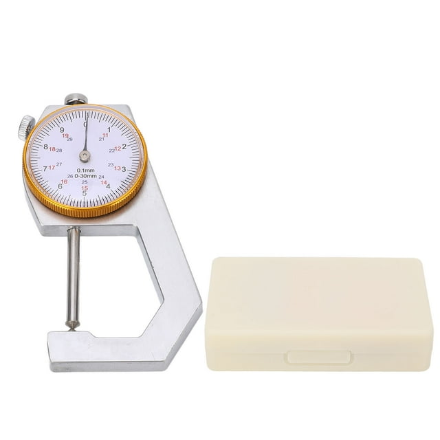 Calibrador De Dial De Calibre De Espesor, 30 Mm/0,1 Mm Medidor De Espesor De Bolsillo Herramienta De Medición Medidor De Espesor Medidor De Espesor De Extremo Puntiagudo Para Película De Papel Cuero C