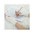 thumbnail image 6 of INSPIRE CHIC Unisex Stretchy Elastic Thumbhole Knitted Fingerless Gloves White One Size, 6 of 6