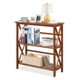 thumbnail image 1 of Giantex 3-Tier Bookcase & Bookshelf, Stable Open Storage Shelf w/Solid Wood Frames & X-Design for Home Office, Natural, 1 of 8