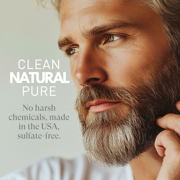 Just Nutritive Natural Beard Shampoo, Hydrate & Soften Dry Coarse Hair, Sulfate & Paraben Free, 8oz